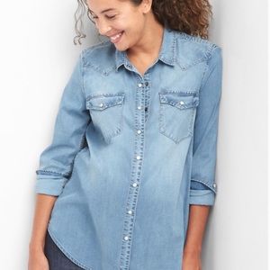 Gap Maternity Chambray Denim Layering Comfy Tee